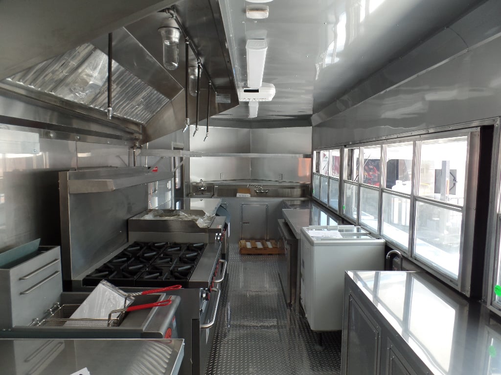 8.5' x 32' Concession Food Trailer Black With Appliances