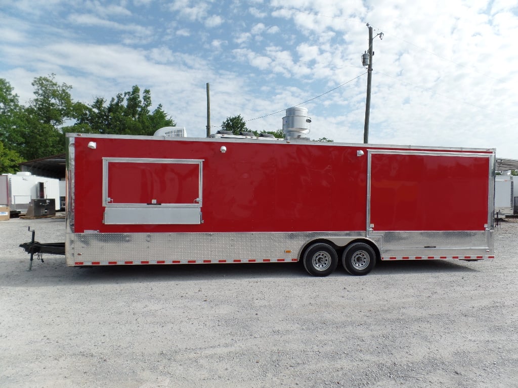 8.5' x 30' Concession Food Trailer Red Event Catering