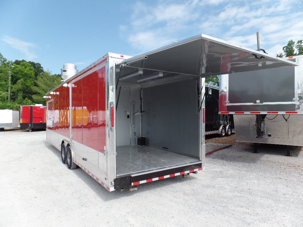 8.5' x 30' Concession Food Trailer Red Event Catering