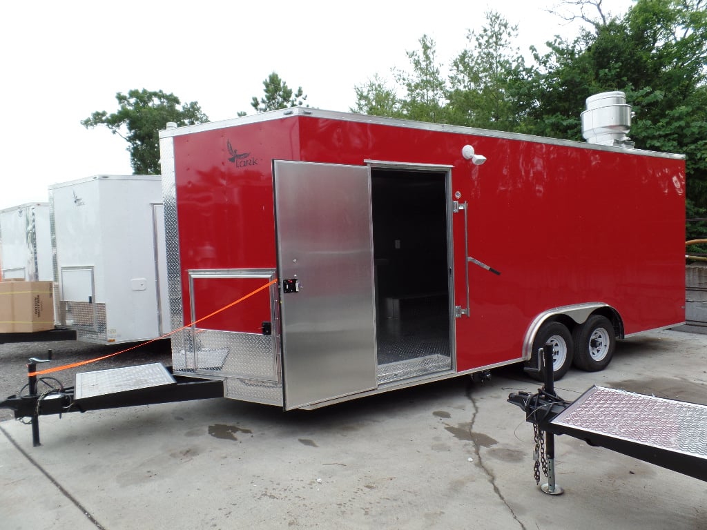 8.5' x 20' Concession Food Trailer Red Event Catering