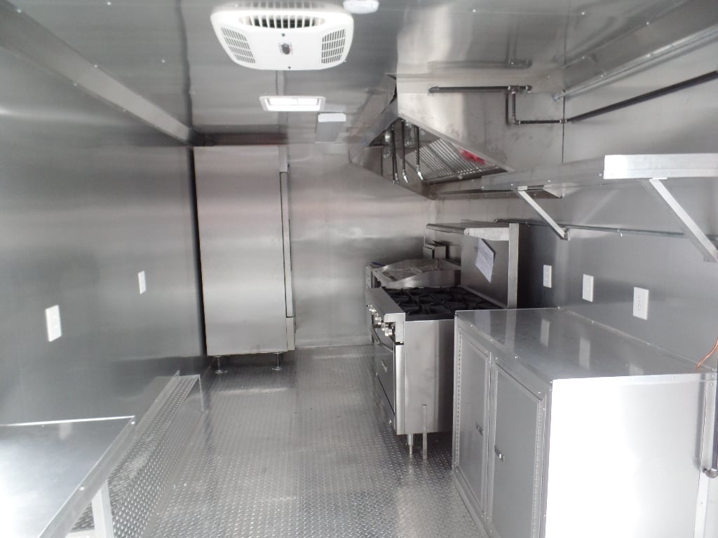 8.5' x 20' Concession Food Trailer Red With Appliances