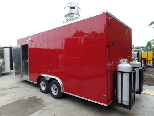 8.5' x 20' Concession Food Trailer Red Event Catering