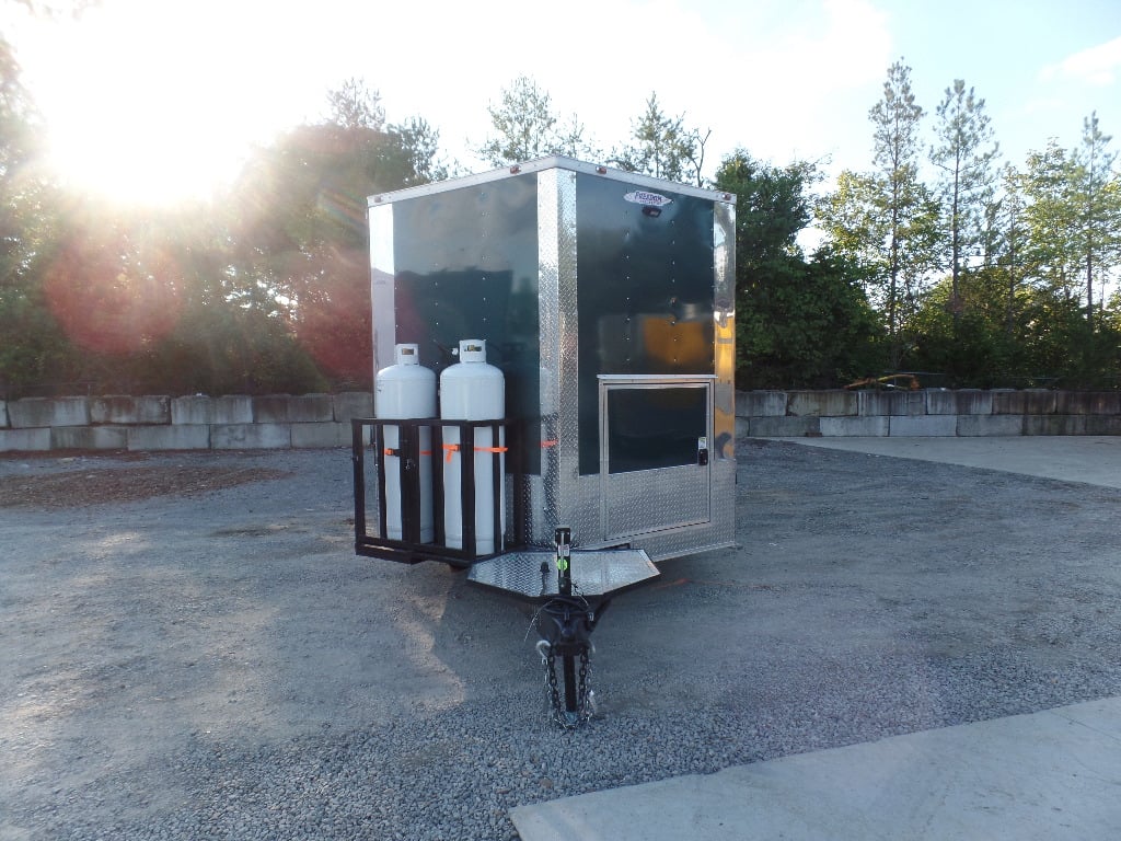 8.5' x 20' Emerald Green Porch Style Concession Trailer