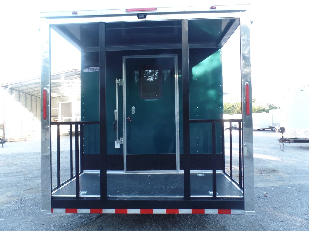 8.5' x 20' Emerald Green Porch Style Concession Trailer