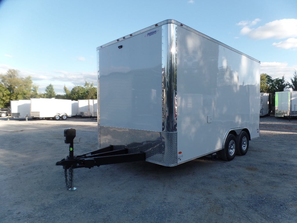 8.5' x 16' White Snow Cone Concession Food Trailer