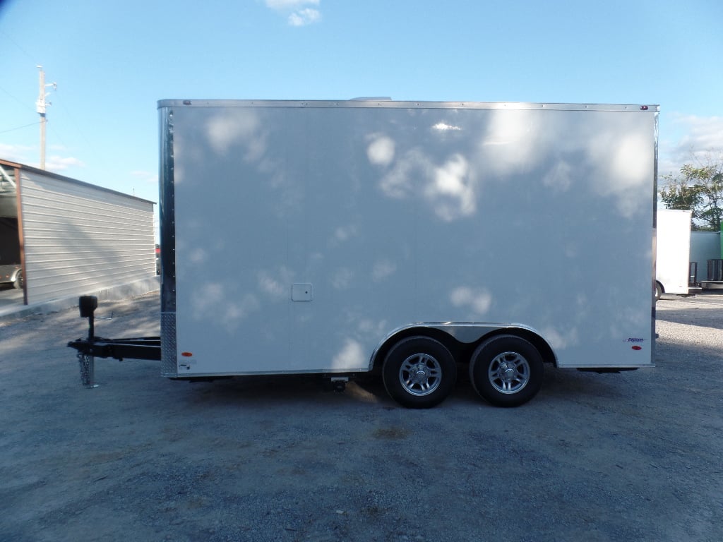 8.5' x 16' White Snow Cone Concession Food Trailer