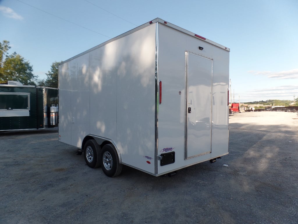 8.5' x 16' White Snow Cone Concession Food Trailer