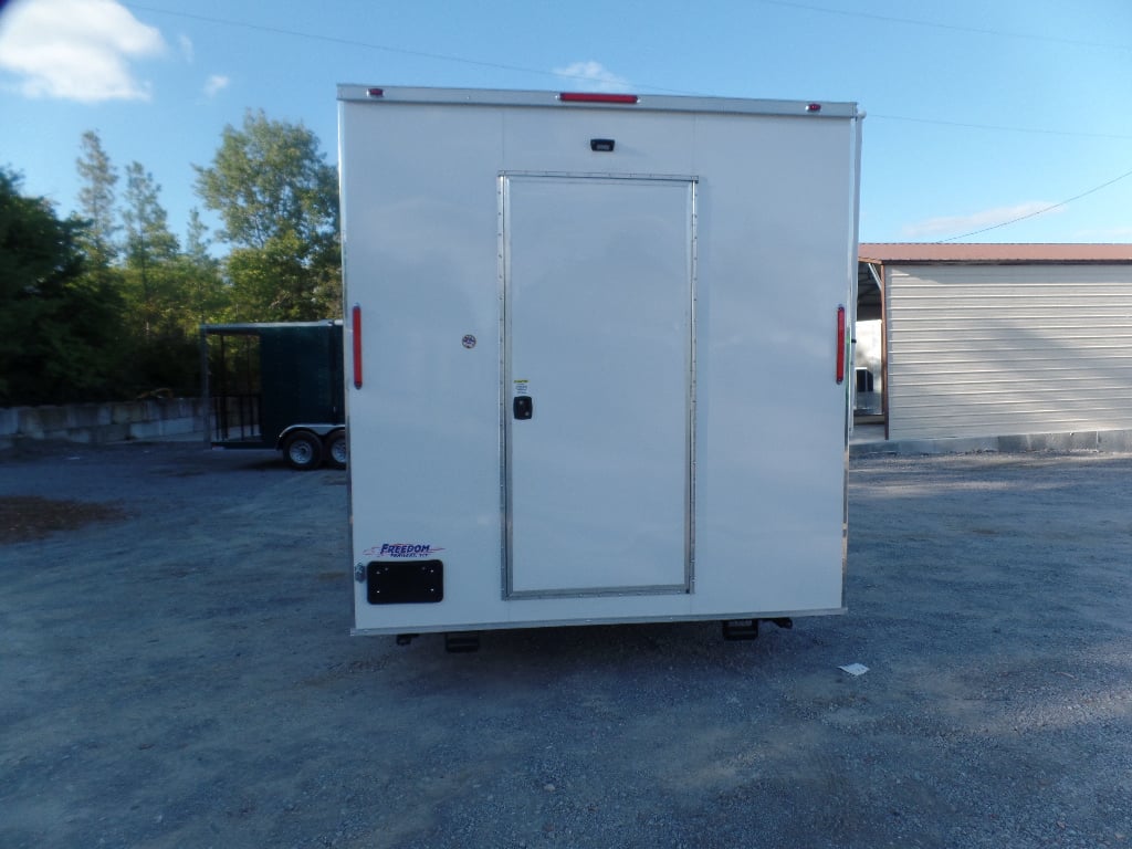 8.5' x 16' White Snow Cone Concession Food Trailer