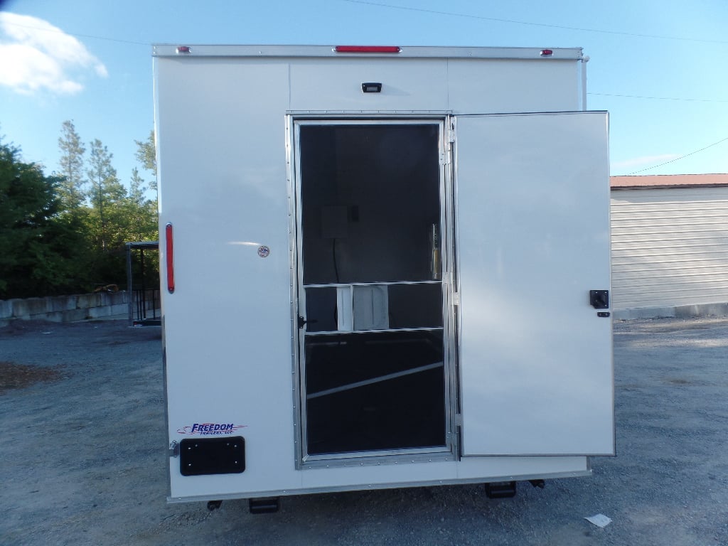 8.5' x 16' White Snow Cone Concession Food Trailer