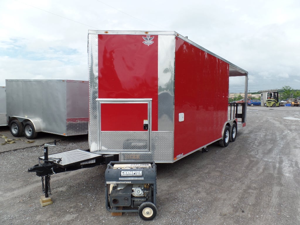 8.5' x 22' Red Concession Food Trailer