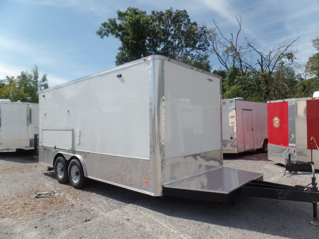 8.5' x 18' White Yogurt Concession Food Trailer