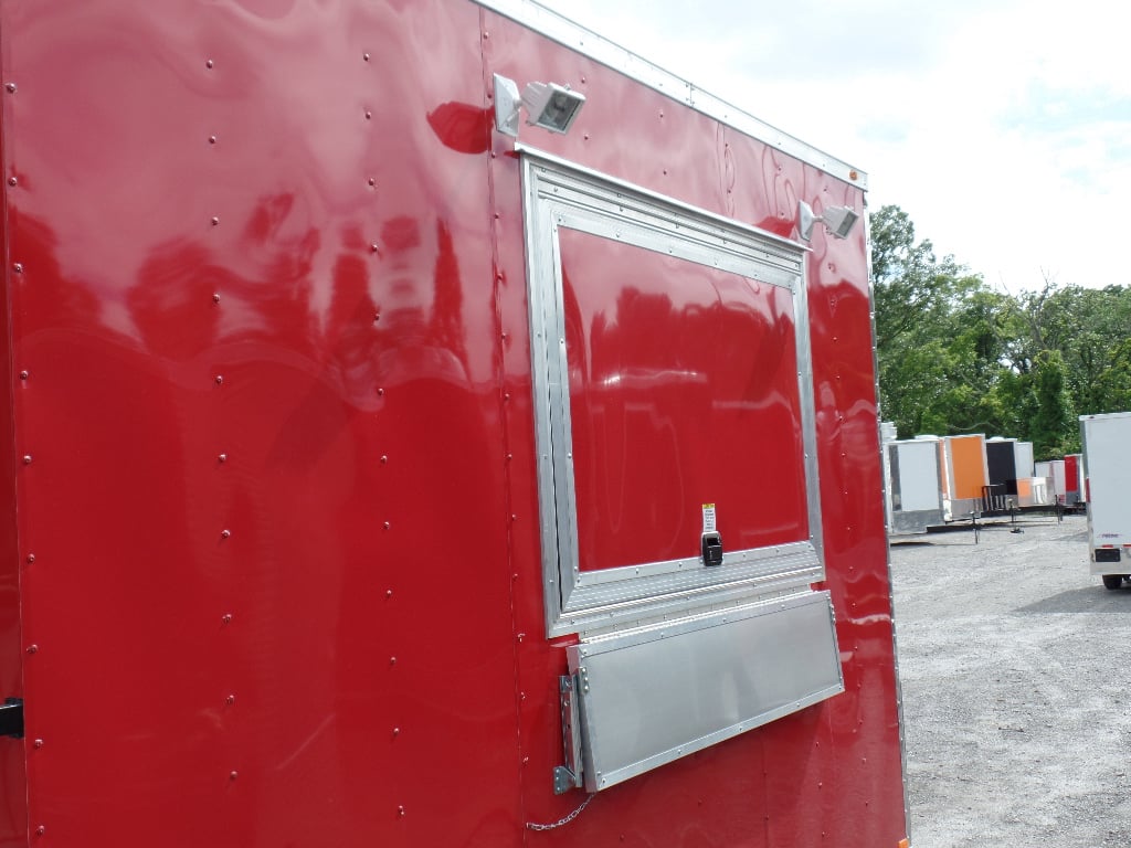 8.5' x 22' Red Concession Food Trailer