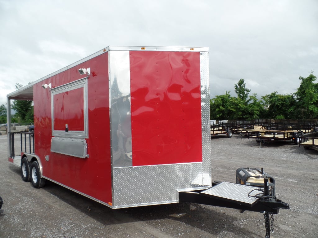 8.5' x 22' Red Concession Food Trailer