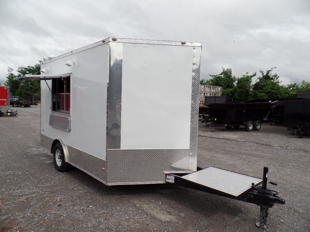 8.5' x 12' Concession Food Trailer White Event Catering