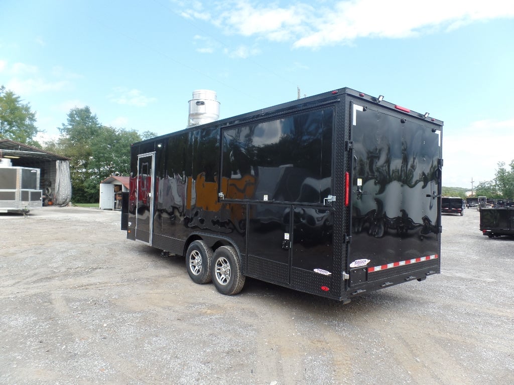 8.5x22ft Black Enclosed Porch Concession Trailer