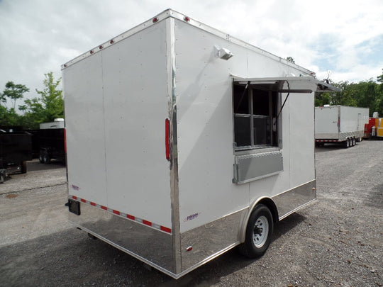 8.5' x 12' Concession Food Trailer White Event Catering