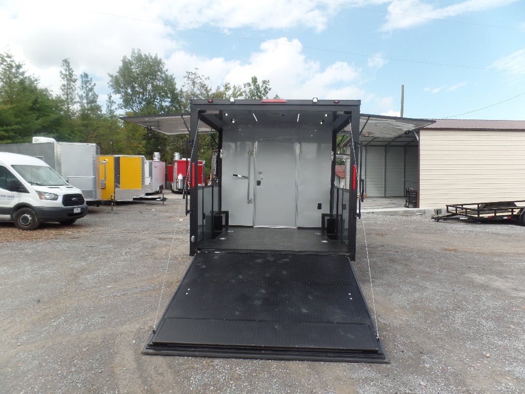 8.5x22ft Black Enclosed Porch Concession Trailer