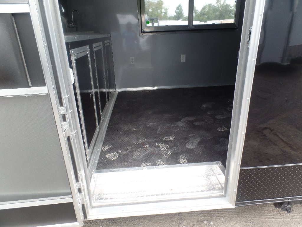 8.5x22ft Black Enclosed Porch Concession Trailer