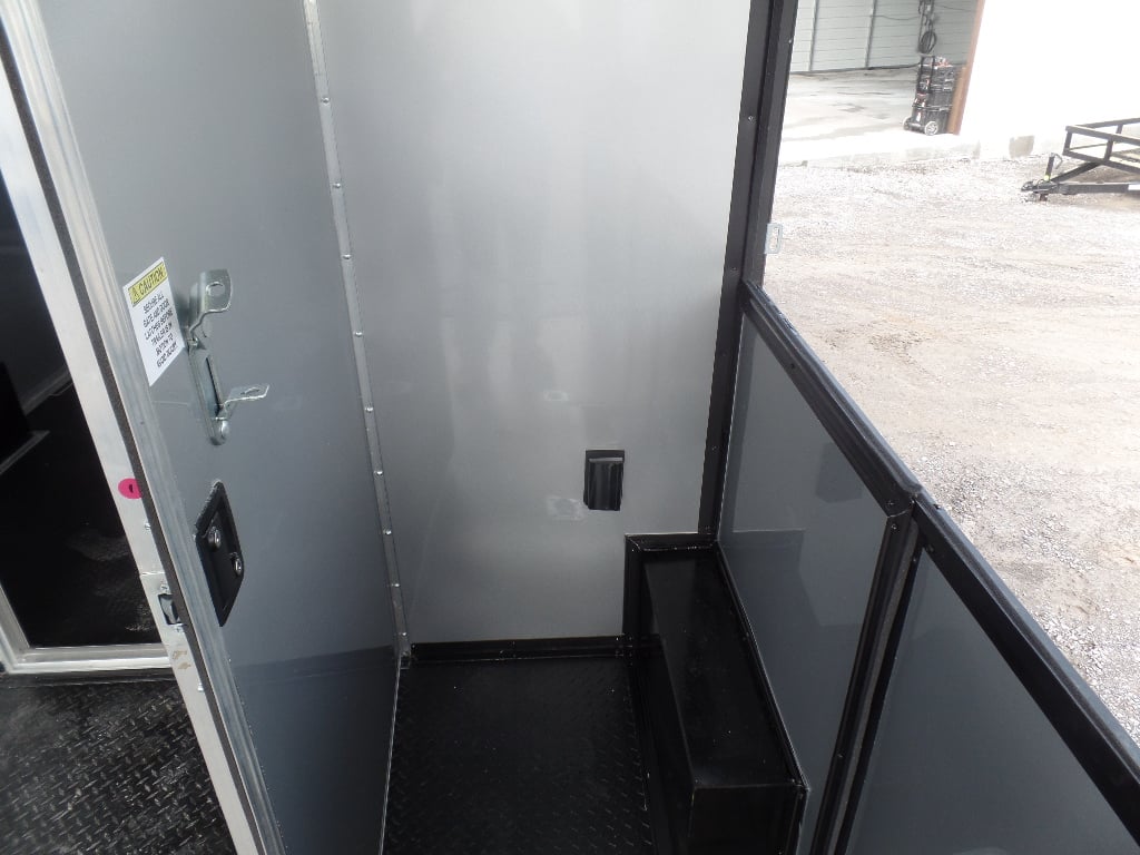 8.5x22ft Black Enclosed Porch Concession Trailer