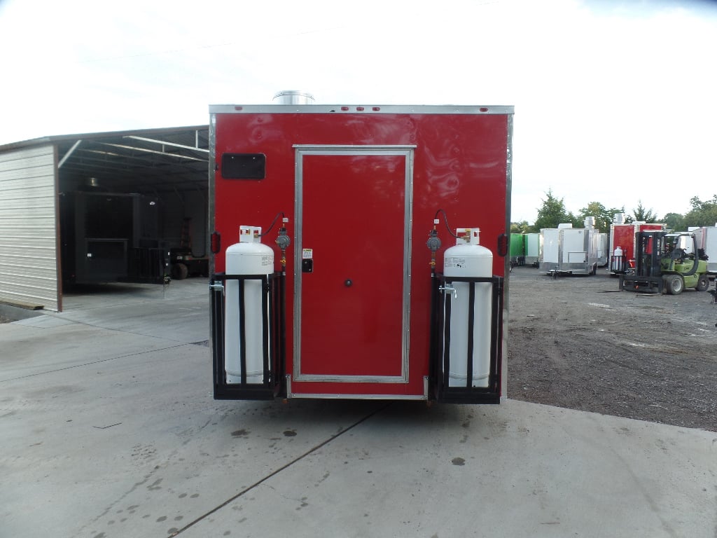 8.5' x 20' Red Concession Food Trailer With Appliances