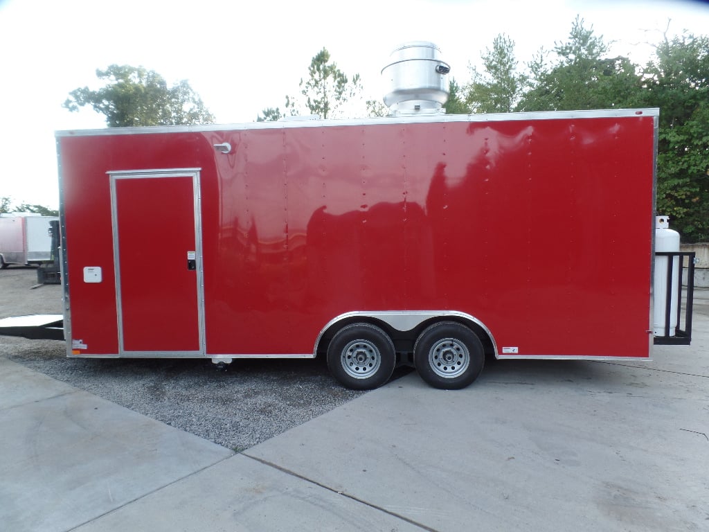 8.5' x 20' Red Concession Food Trailer With Appliances