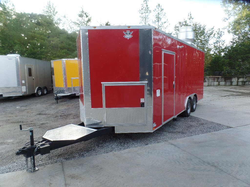 8.5' x 20' Red Concession Food Trailer With Appliances