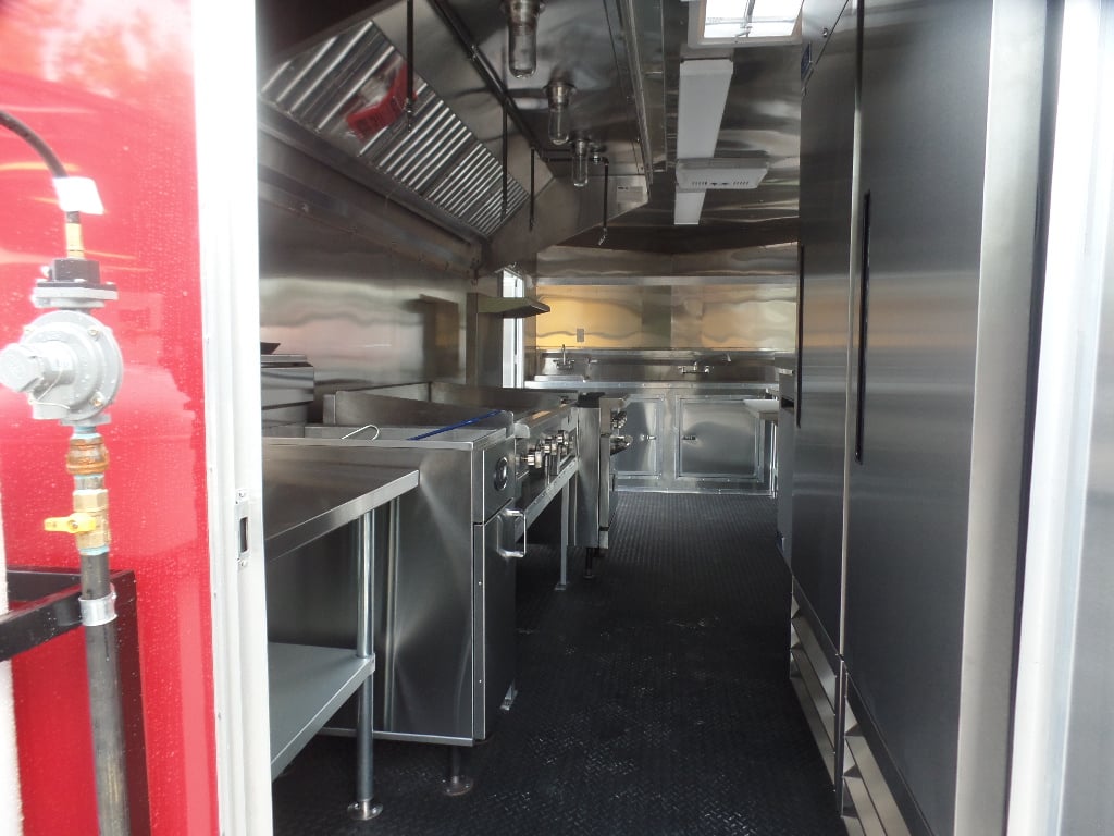 8.5' x 20' Red Concession Food Trailer With Appliances