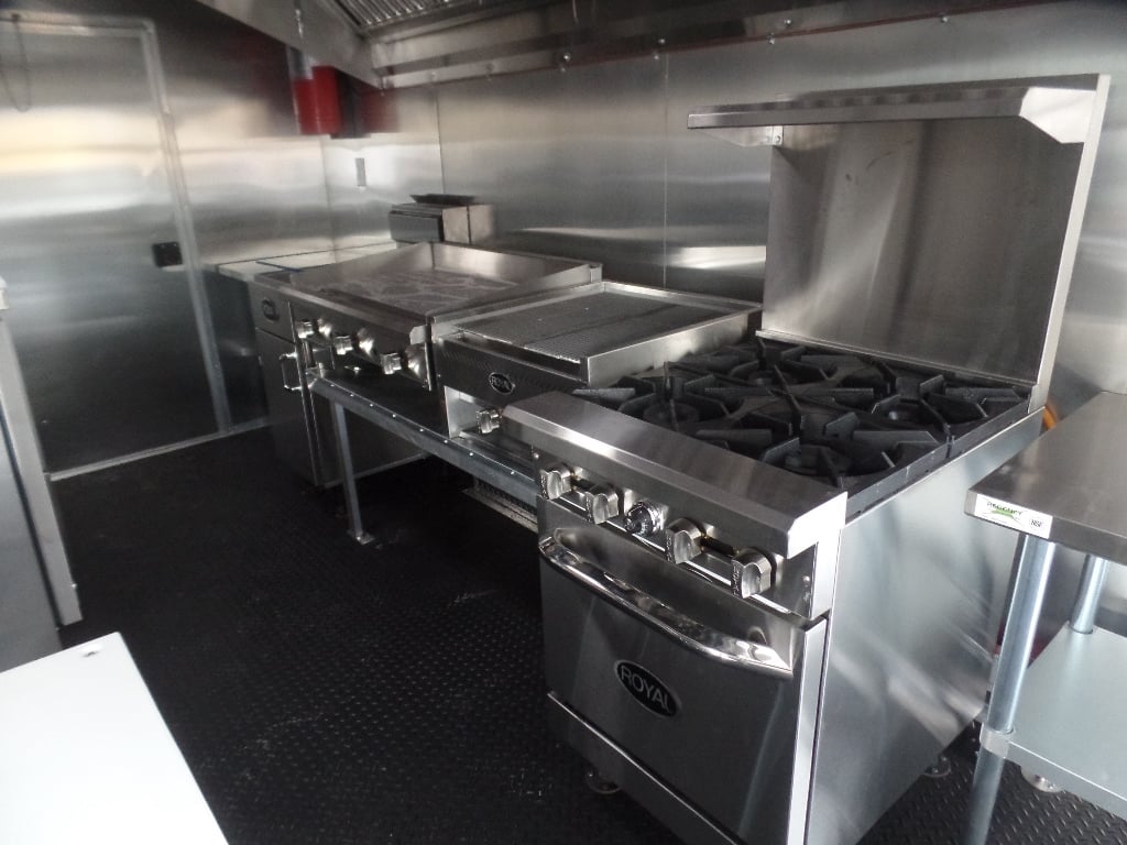 8.5' x 20' Red Concession Food Trailer With Appliances