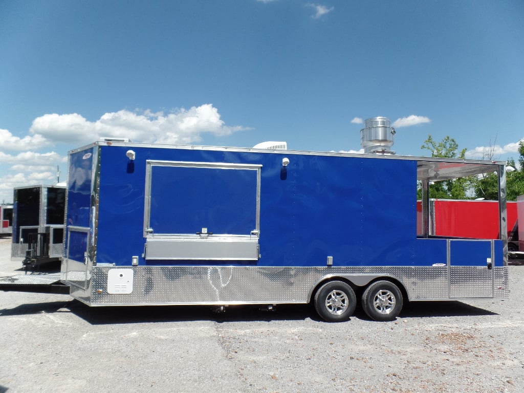 8.5' x 24' Concession Food Trailer Blue BBQ Event Catering