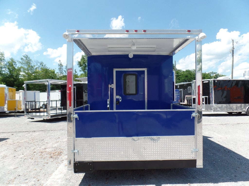 8.5' x 24' Concession Food Trailer Blue BBQ Event Catering