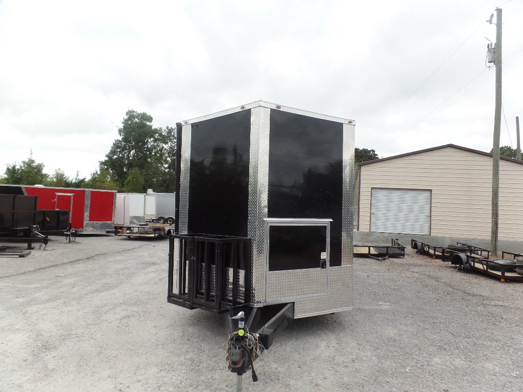 8.5' x 30' Black Pizza Concession Food Trailer