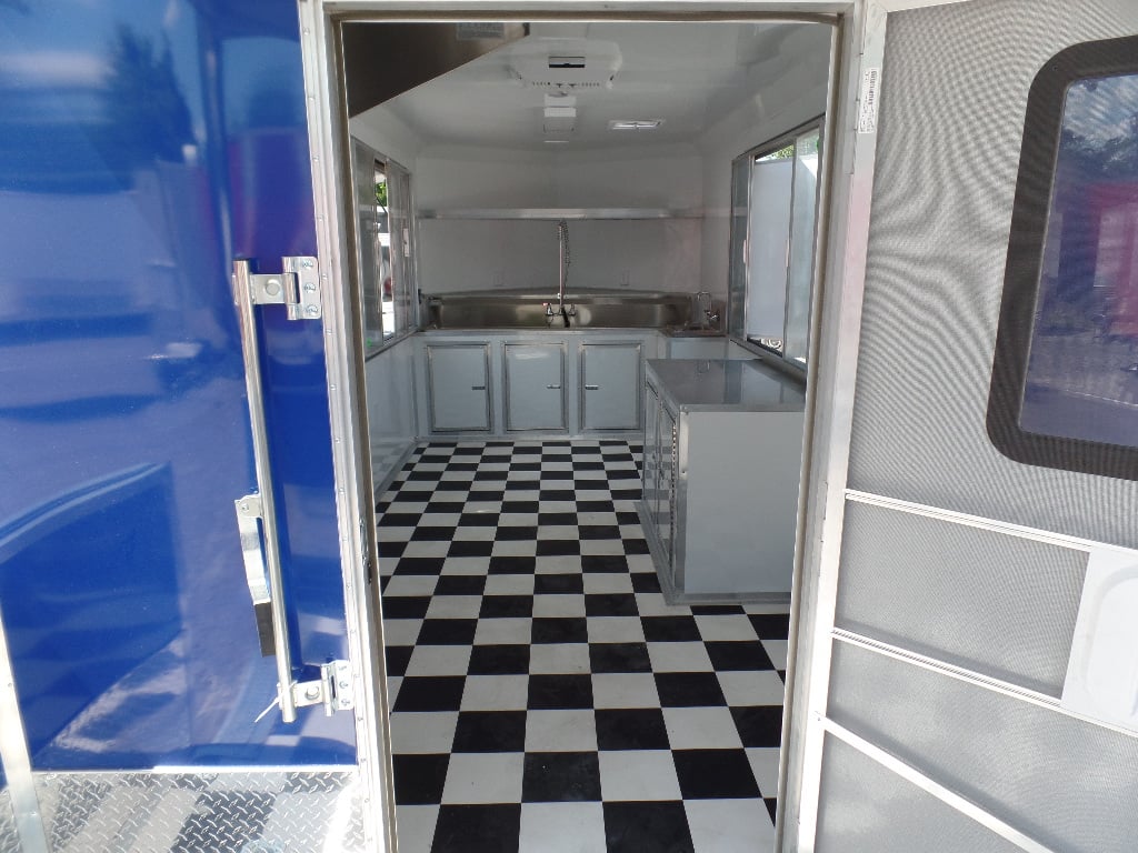 8.5' x 24' Concession Food Trailer Blue BBQ Event Catering