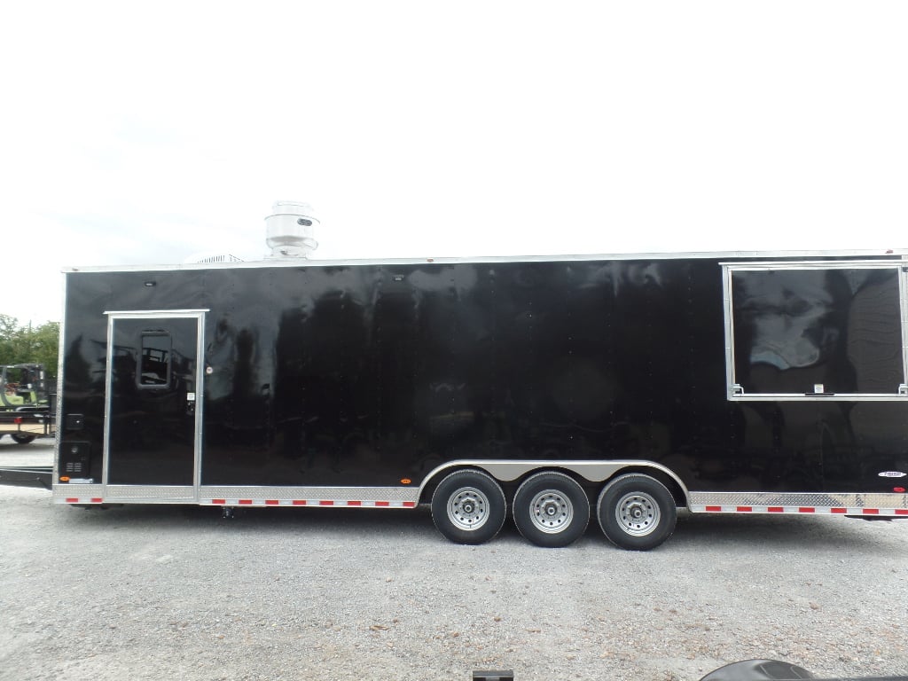 8.5' x 30' Black Pizza Concession Food Trailer