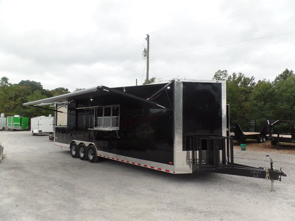 8.5' x 30' Black Pizza Concession Food Trailer