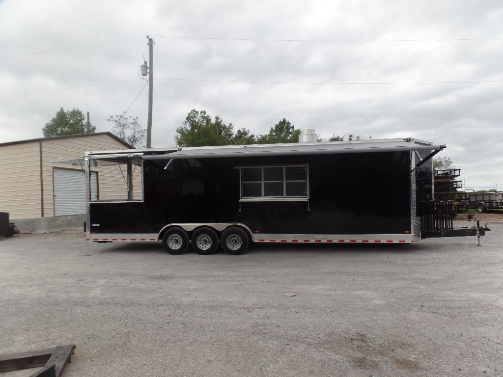 8.5' x 30' Black Pizza Concession Food Trailer