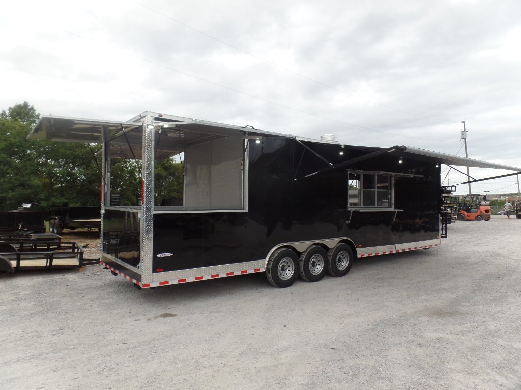 8.5' x 30' Black Pizza Concession Food Trailer