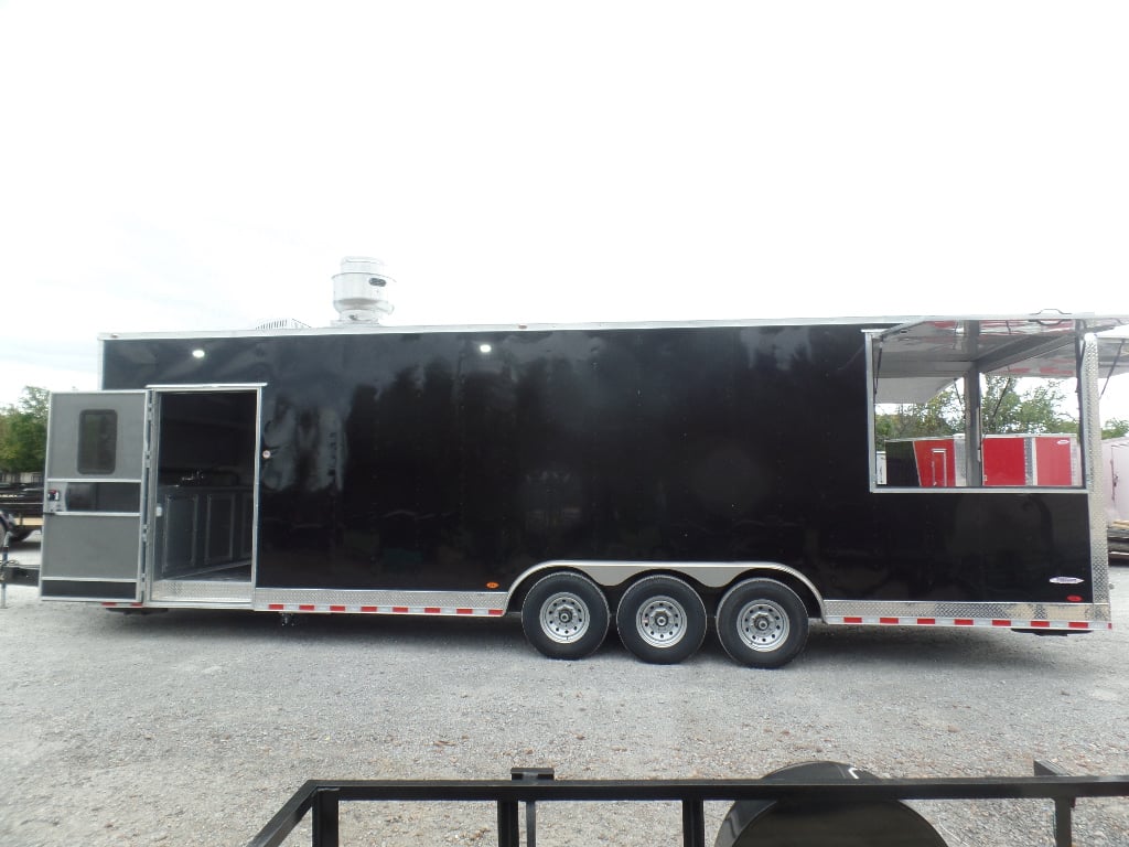 8.5' x 30' Black Pizza Concession Food Trailer