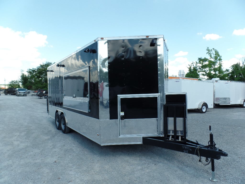 8.5' x 20' Concession Food Trailer Black Event Catering