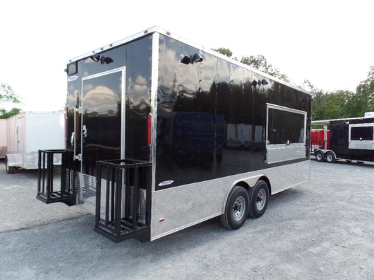 8.5' x 20' Concession Food Trailer Black Event Catering