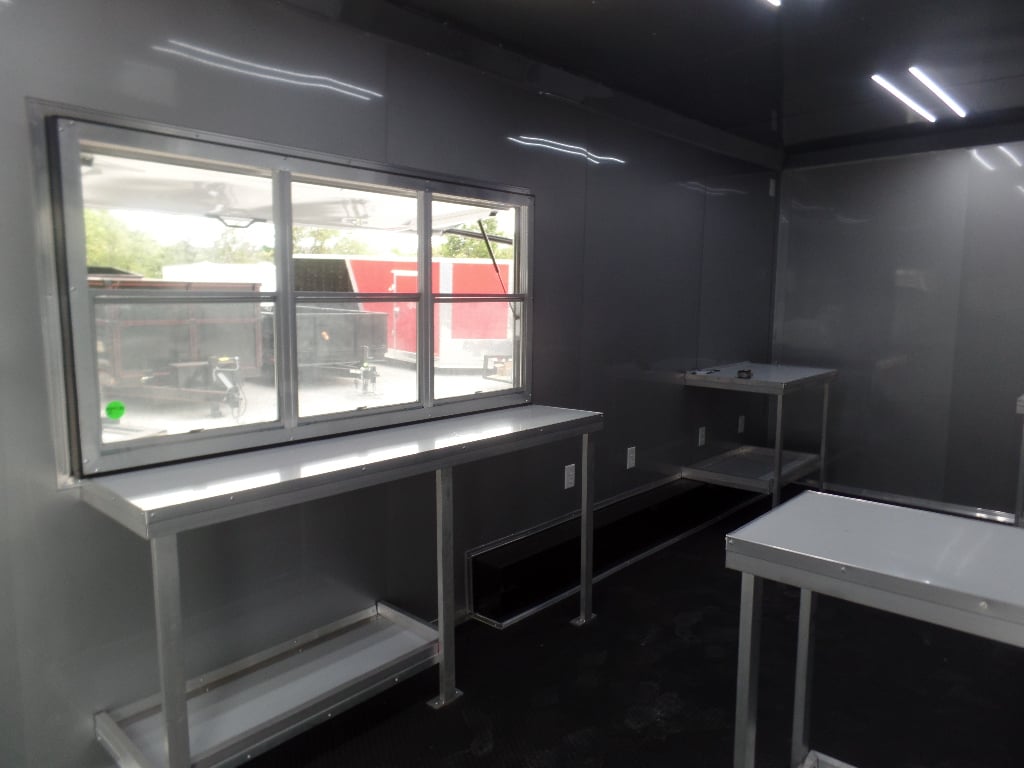 8.5' x 30' Black Pizza Concession Food Trailer