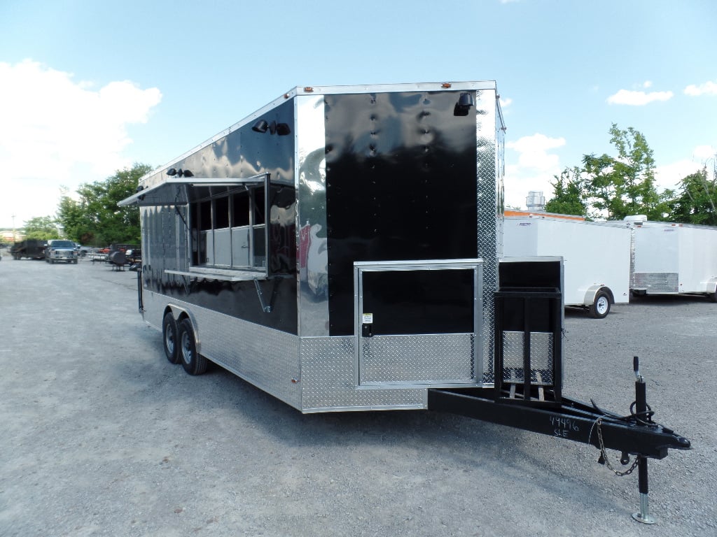 8.5' x 20' Concession Food Trailer Black Event Catering