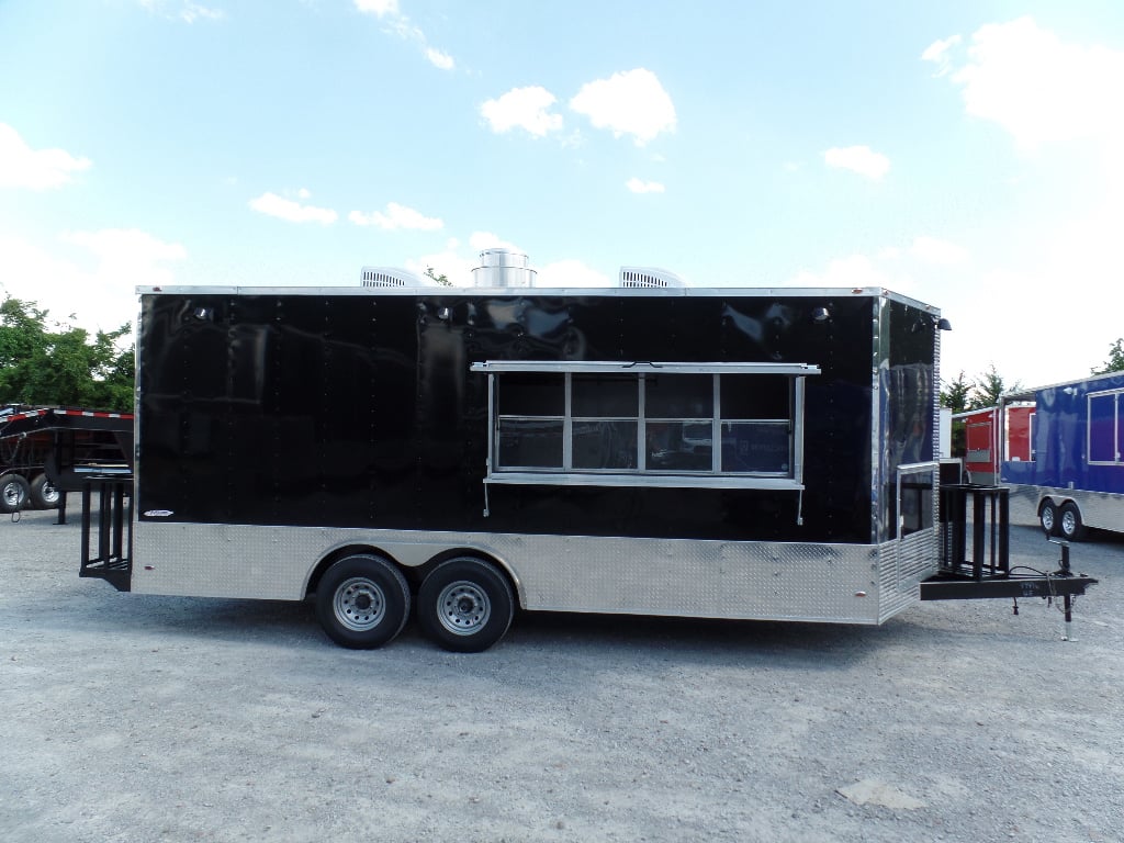 8.5' x 20' Concession Food Trailer Black Event Catering