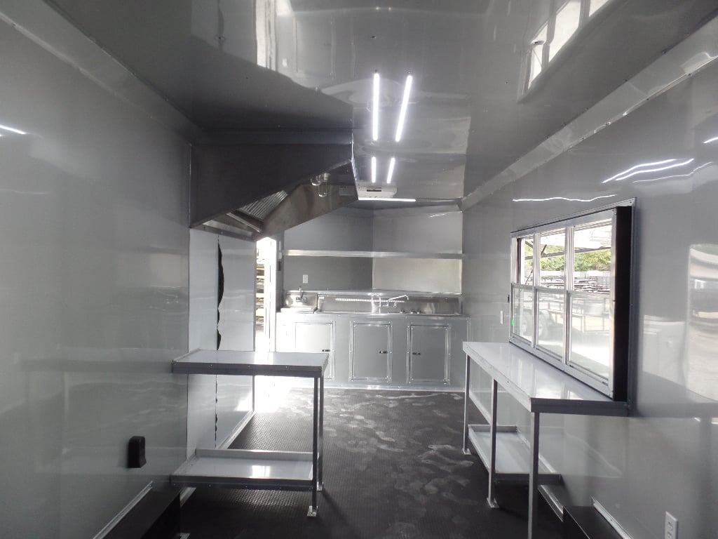 8.5' x 30' Black Pizza Concession Food Trailer