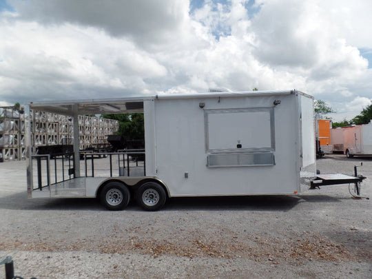 8.5' x 22' Concession Trailer White BBQ Food Event Catering