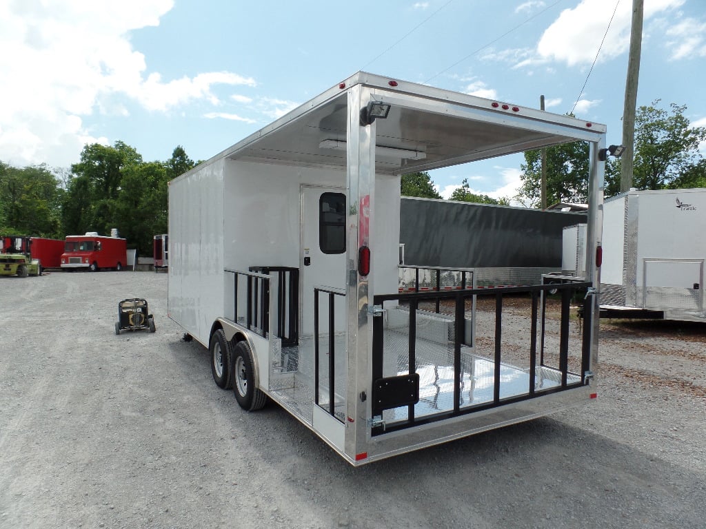 8.5' x 22' Concession Trailer White BBQ Food Event Catering