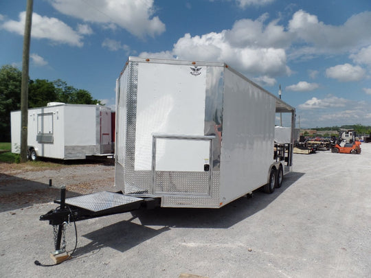 8.5' x 22' Concession Trailer White BBQ Food Event Catering