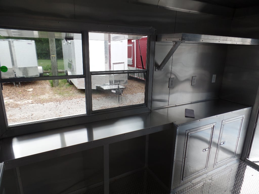 8.5' x 22' Concession Trailer White BBQ Food Event Catering