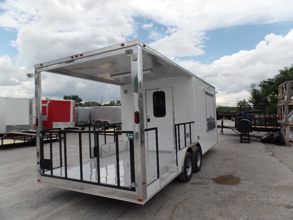 8.5' x 22' Concession Trailer White BBQ Food Event Catering