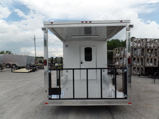 8.5' x 22' Concession Trailer White BBQ Food Event Catering