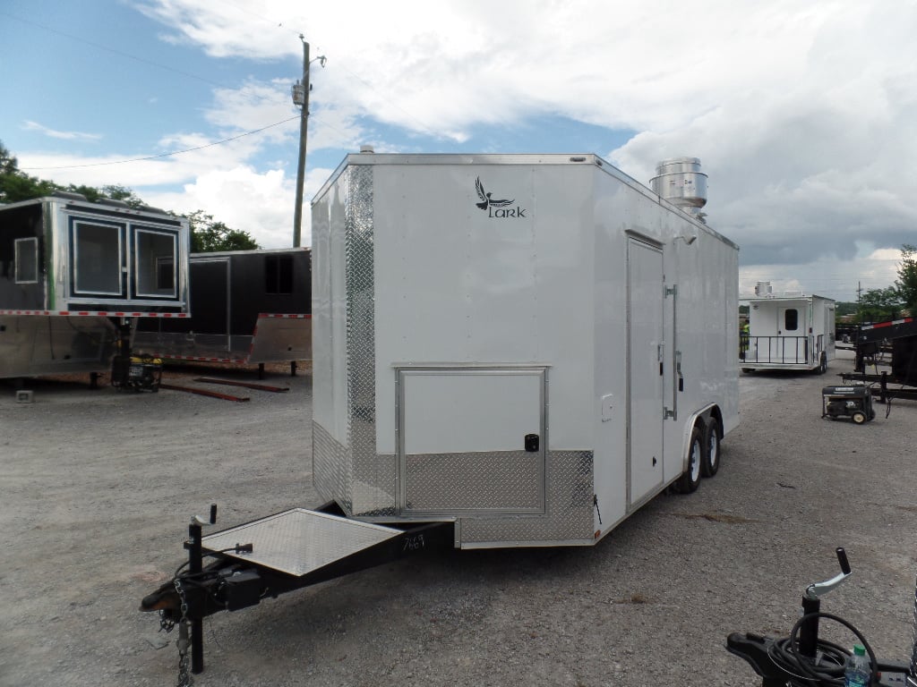 8.5' x 18' Concession Food Trailer White Event Catering